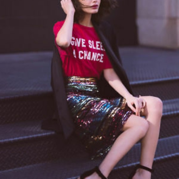 Anthropologie Moulinette Souers Sequined Soirée striped Skirt - Picture 5 of 9